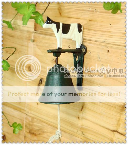 欧式乡村风格 小奶牛●铁艺门铃 铸铁小铃铛 特价 田园挂饰